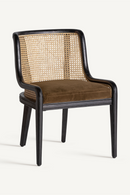 Chaise de salle à manger en rotin avec assise en velours | Vical Home Velburg | OROA.fr