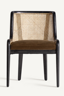 Chaise de salle à manger en rotin avec assise en velours | Vical Home Velburg | OROA.fr