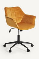 Chaise de bureau pivotante en velours jaune | Vical Home Blere | OROA.fr