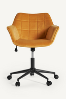 Chaise de bureau pivotante en velours jaune | Vical Home Blere | OROA.fr