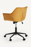 Chaise de bureau pivotante en velours jaune | Vical Home Blere | OROA.fr