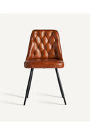 Chaise de salle à manger en cuir brun capitonné (2) | Vical Home Dexter | OROA.fr