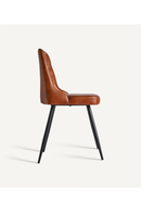 Chaise de salle à manger en cuir brun capitonné (2) | Vical Home Dexter | OROA.fr