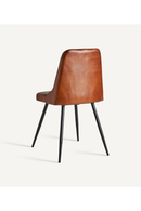 Chaise de salle à manger en cuir brun capitonné (2) | Vical Home Dexter | OROA.fr