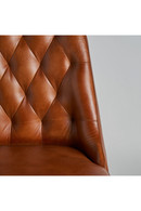 Chaise de salle à manger en cuir brun capitonné (2) | Vical Home Dexter | OROA.fr