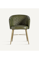 Chaise d'appoint en cuir vert | Vical Home Muncie | OROA.fr