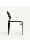 Chaise de salle à manger en cuir noir tressé (2) | Vical Home Franey | OROA.fr