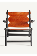 Fauteuil lounge en cuir marron | Vical Home Bourthes | OROA.fr
