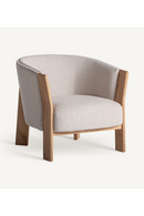 Fauteuil beige encadré de chêne | Vical Home Nara | OROA.fr