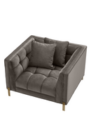Fauteuil matelassé gris en velours | Eichholtz Sienna | Meubleluxe.fr