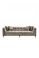 Canapé 4 places matelassé en velours taupe | Eichholtz Sienna | Meubleluxe.fr