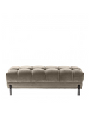 Banc matelassé en velours beige | Eichholtz Sienna | Meubleluxe.fr