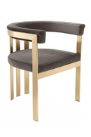 Chaise doré en velours gris | Eichholtz Clubhouse | Meubleluxe.fr
