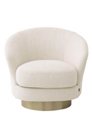 Fauteuil pivotant blanc cassé | Eichholtz Cervo | Meubleluxe.fr