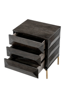 Table de chevet en chêne moka et laiton brossé | Eichholtz Denver | Meubleluxe.fr