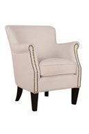 Fauteuil d'appoint clouté crème | Andrew Martin Greyhound | Meubleluxe.fr
