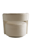 Fauteuil Pivotant Sculptural Bouclé Ivoire | Andrew Martin Madison | OROA.fr