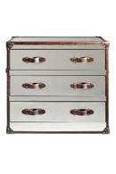 Commode vintage en cuir et en acier | Andrew Martin Howard | Meubleluxe.fr
