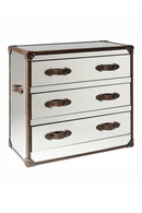 Commode vintage en cuir et en acier | Andrew Martin Howard | Meubleluxe.fr