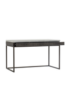 Bureau en chêne foncé et béton blanc | Andrew Martin Emerson | Meubleluxe.fr