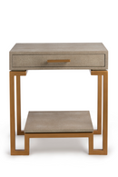 Table d'appoint dorée en galuchat crème | Andrew Martin Flex | Meubleluxe.fr