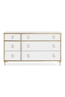 Commode double en marbre blanc et verre miroir | Caracole Fontainebleau | Meubleluxe.fr