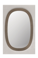 Miroir ovale en résine taupe | Caracole Oxford | Meubleluxe.fr
