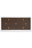 Commode 7 tiroirs en bois blanc et brun | Caracole Contrary | Meubleluxe.fr