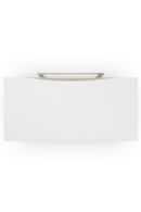 Table de chevet 3 tiroirs en bois blanc et marron | Caracole Oh! | Meubleluxe.fr