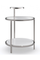 Table d'appoint nickelée en verre | Caracole Over Sight | Meubleluxe.fr