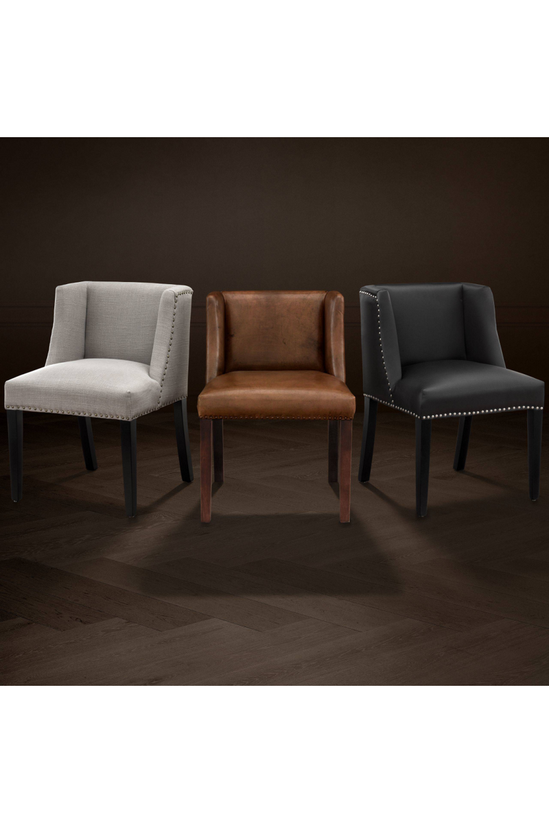 Chaise de Salle à Manger en Cuir Tabac | Eichholtz St. James | OROA.fr