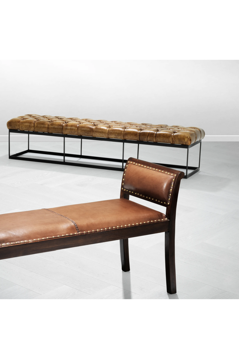 Banc en cuir capitonné | Eichholtz York | Meubleluxe.fr