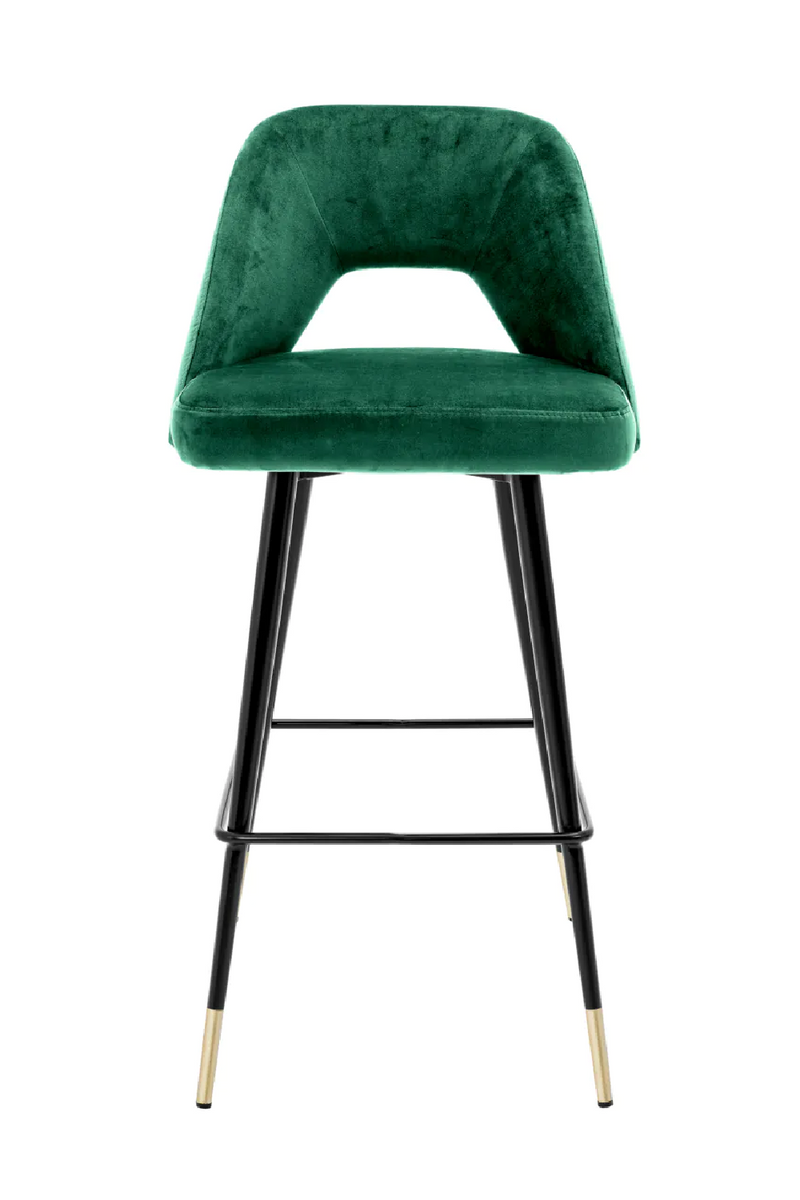 Chaise de bar en velours vert | Eichholtz Avorio | Meubleluxe.fr