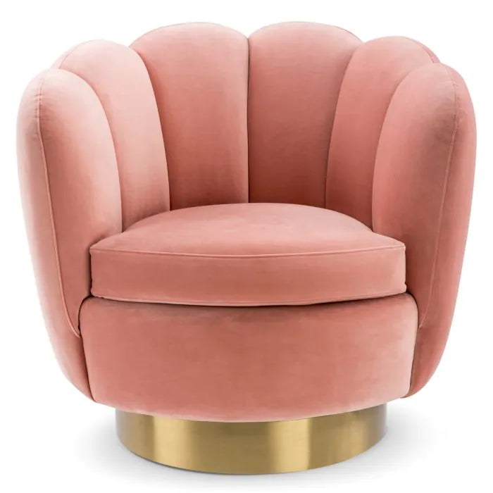 Fauteuil pivotant en velours rose | Eichholtz Mirage