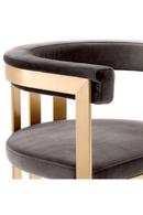 Chaise doré en velours gris | Eichholtz Clubhouse | Meubleluxe.fr