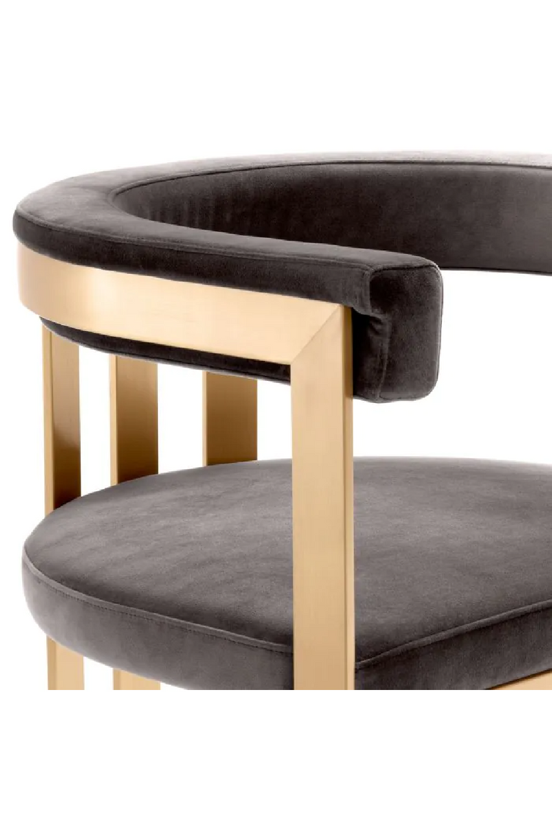 Chaise doré en velours gris | Eichholtz Clubhouse | Meubleluxe.fr