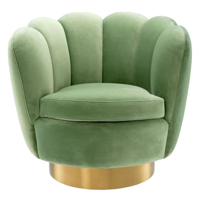 Fauteuil pivotant en velours vert | Eichholtz Mirage