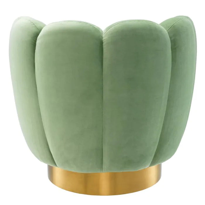 Fauteuil pivotant en velours vert | Eichholtz Mirage