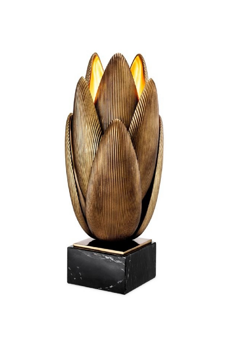 Lampe de Table Striée en Laiton Vintage | Eichholtz Blossom | OROA.fr