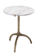 Table d’Appoint en Marbre Blanc et Laiton | Eichholtz Cortina | OROA.fr