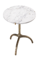 Table d’Appoint en Marbre Blanc et Laiton | Eichholtz Cortina | OROA.fr