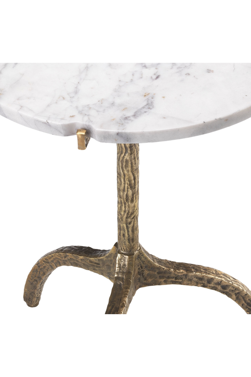 Table d’Appoint en Marbre Blanc et Laiton | Eichholtz Cortina | OROA.fr