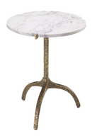 Table d’Appoint en Marbre Blanc et Laiton | Eichholtz Cortina | OROA.fr