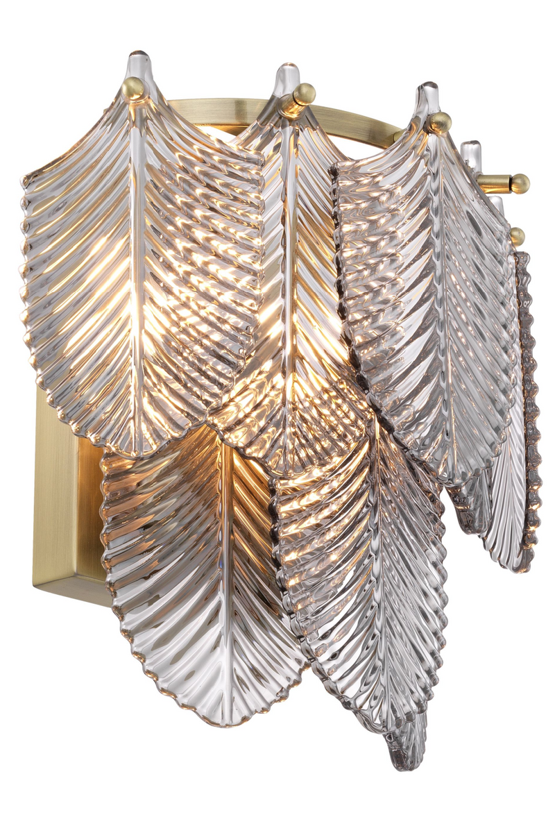 Applique Murale en Verre Fume et Laiton | Eichholtz Verbier | OROA.fr
