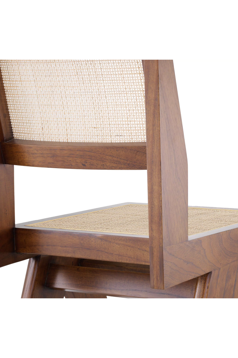 Chaise marron en bois et rotin | Eichholtz Niclas | Meubleluxe.fr