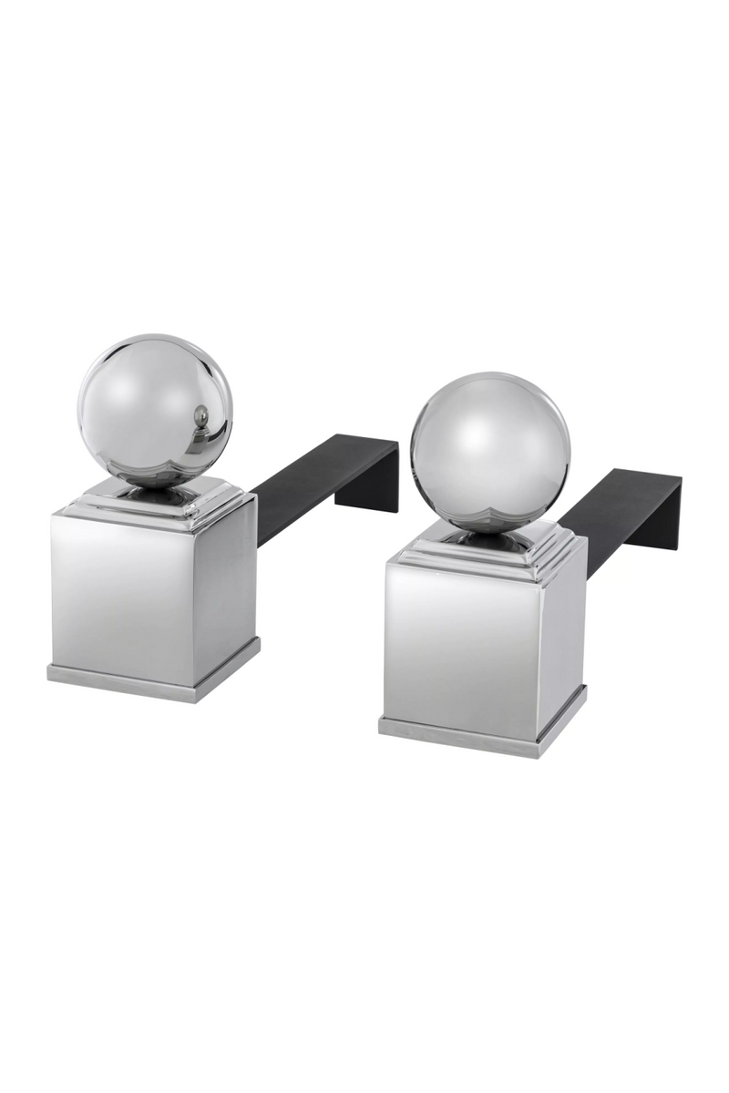 Ensemble De Chenets En Métal De Style Classique (2) | Eichholtz Viviers | OROA.fr