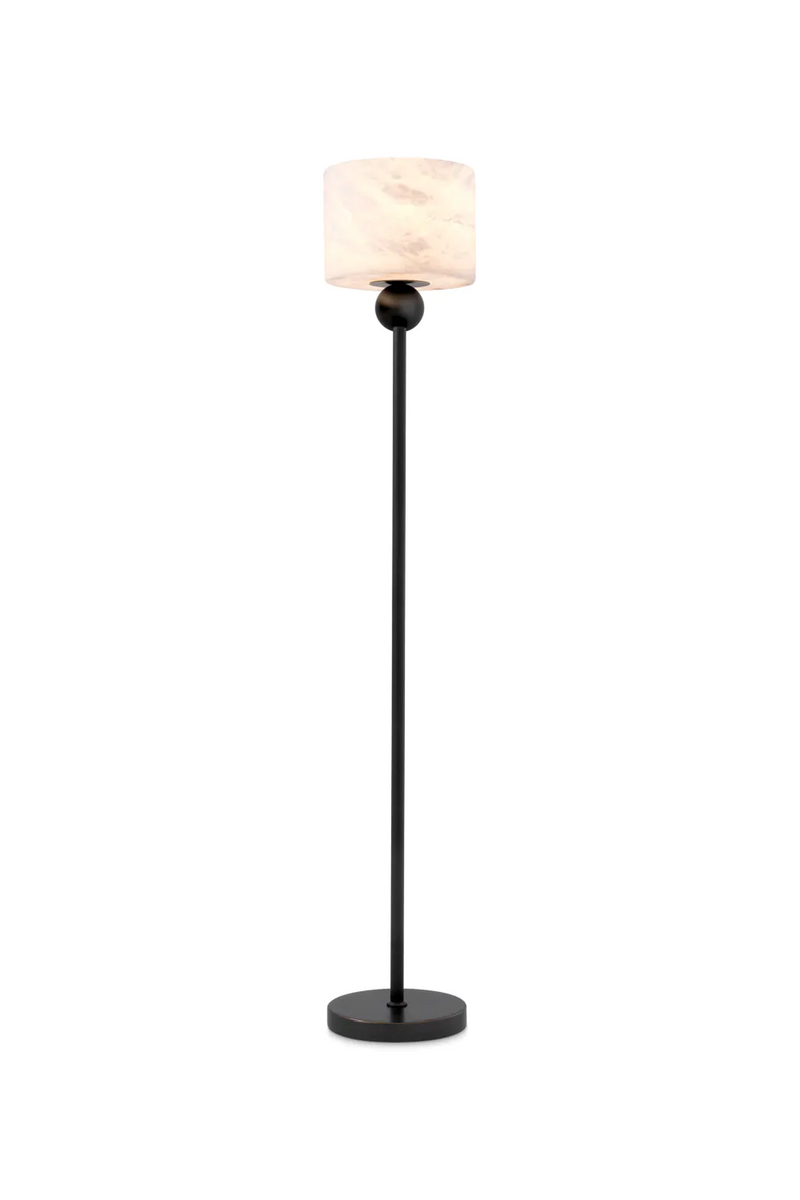 Lampadaire noir en albâtre | Eichholtz Etruscan | Meubleluxe.fr 