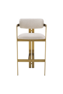 Chaise de bar bouclé crème | Eichholtz Donato | Meubleluxe.fr