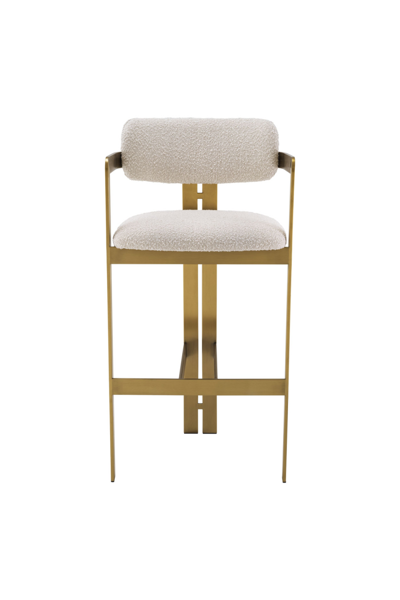 Chaise de bar bouclé crème | Eichholtz Donato | Meubleluxe.fr