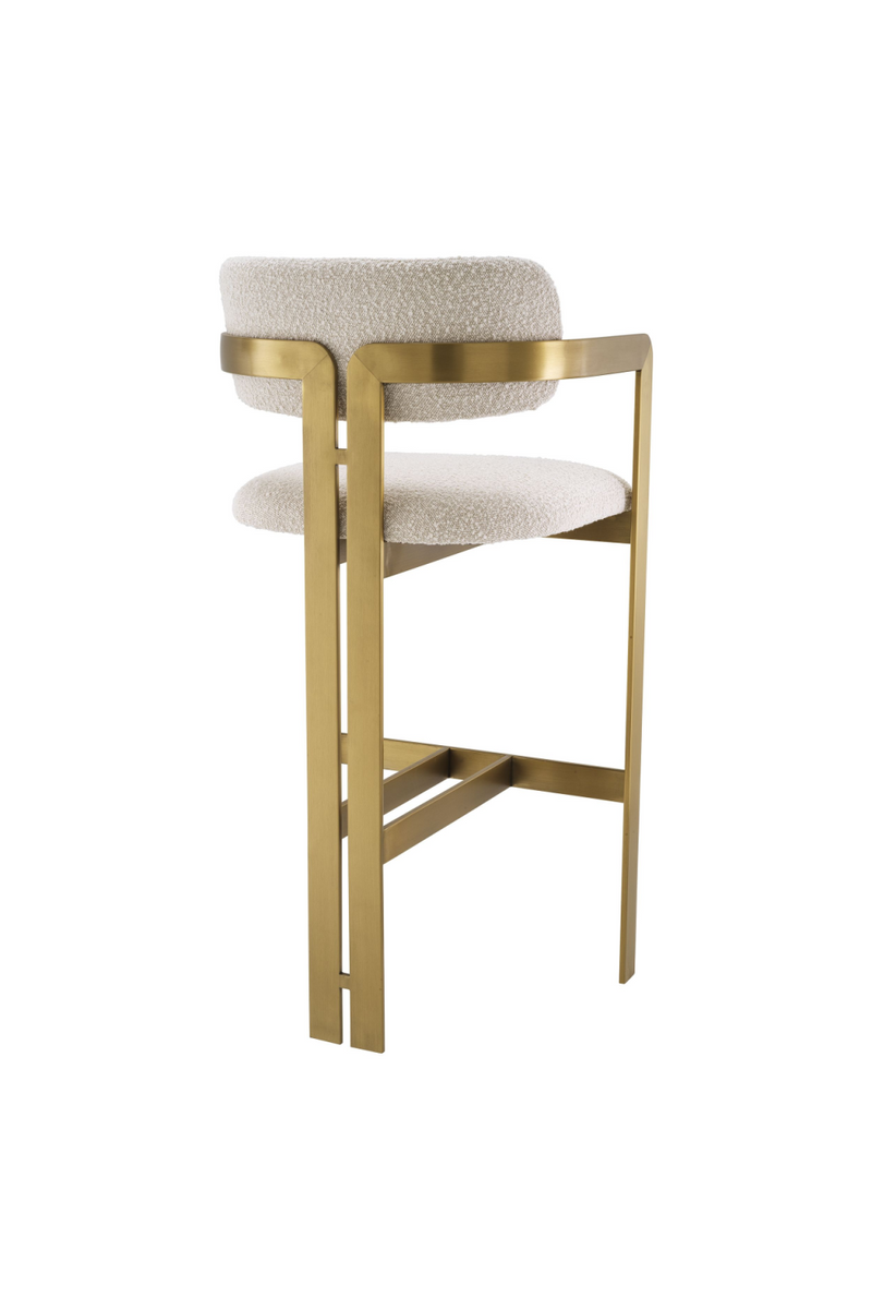 Chaise de bar bouclé crème | Eichholtz Donato | Meubleluxe.fr